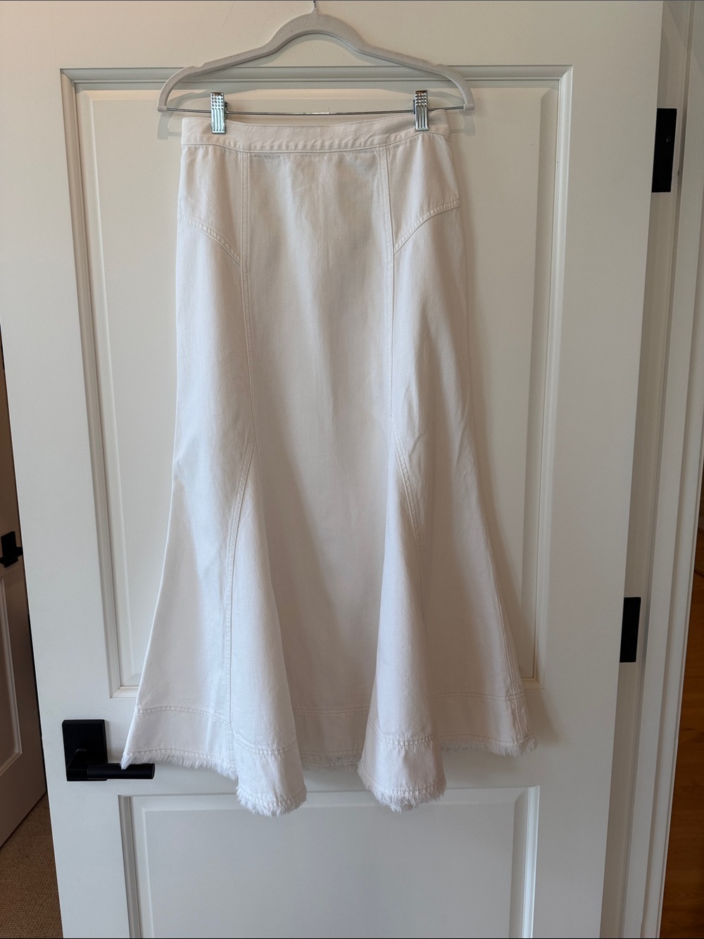 Madewell White A-Line Flared Cotton Midi Skirt - NWT Size 27